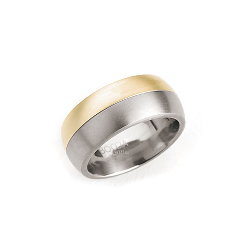Boccia Wide 1/2 Titanium and 1/2 Gold plated Band - 103-02 - Click Image to Close